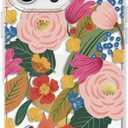 SCORPIFY for iPhone 16 Pro Max Case [Compatible with MagSafe] with Camellia Blossom Floral Design, Cute Clear Flower Magnetic Phone Cover for Women Girls, Slim Bumper with Gold Accents