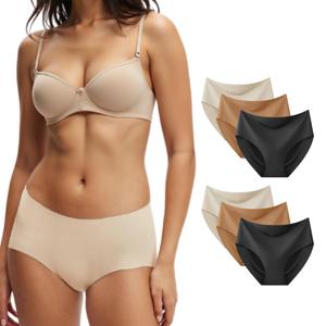 Beandays Women's Disposable Seamless Underwear Soft Stretch Briefs Invisible Panties for Travel Hotel Spa Hospital Stays 6 packs (Nude/Black/Brown) (S) (S)