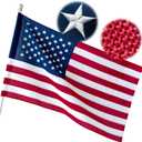 American Flag Pole Sleeve 3x5 ft Deluxe Super Tough Series, Heavy Duty Spun Polyester Flags for Outside, All Weather US Flag High Wind, TearProof Water Resistant for Outdoor Outside