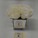 Nisoger Artificial White Silk Rose Bouquet in Vase - Faux Flower Arrangement for Home Decoration