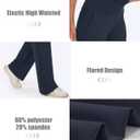 Yoga Cargo Pants Women Wide Leg Pants with Pockets High Waist Stretch Dress Casual Business Work Travel Pants (Blue, XXL)