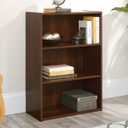 Sauder Beginnings 3-Shelf Bookcase, Bookshelf with Adjustable Storage Shelves, in Brook Cherry finish, L: 24.57" x W: 11.50" x H: 35.28"