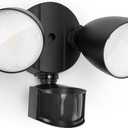 LUTEC 32W 2500 Lumen LED Security Lights Motion Sensor Light Outdoor, 5000K Daylight, IP65 Waterproof, Dusk to Dawn, Hardwired Motion Detector Flood Light for Garage, Yard, Porch-Black (Black)