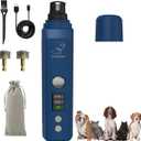 Silent Groom Pro Nail Grinder, Dog Nail Trimmers with 2-Speed, 2 LED Lights, 2 Grinding Wheels, USB Rechargable Dog Nail Grinder, Blue (Bule)