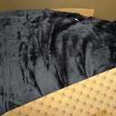 Bedsure Comforter Set Queen Size - GentleSoft 3 Pieces Double-Side Fleece Fluffy Black Comforter Set, Cozy Striped Room Decor Aesthetic, Luxury Bedding Queen Size, 2 Pillowcases, 90x90 Inches
