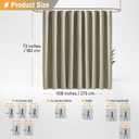 BTTN Extra Wide Shower Curtain - 108 x 72 Inch Linen Textured Waterproof Fabric Shower Curtain Set with 18 Plastic Hooks, Large Modern Farmhouse Cloth Bathtub Shower Curtains for Bathroom - Khaki/Tan