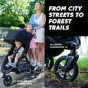 Baby Jogger City Mini GT3 All Terrain Baby Stroller with Forever Air Rubber Tires, All Wheel Suspension, Lightweight Stroller with Magnetic Buckle, No-Rethread Harness, and Foot Brake, Frosted Ivory