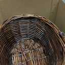 Barydat 6 Pcs Small Wicker Picnic Basket with Handle Flower Girl Baskets Oval Willow Woven Braided Gift Basket for Easter Weddings Baby Shower Home Garden Decor (Brown,9" x 7" x 4")