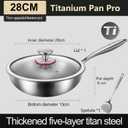 11 Inch Pure Titanium Pan Scratch-Resistant Fast-Heating Non-Stick Hammered Frying Pan with Lid & Spatula, Compatible with All Cooktops, Dishwasher-Friendly