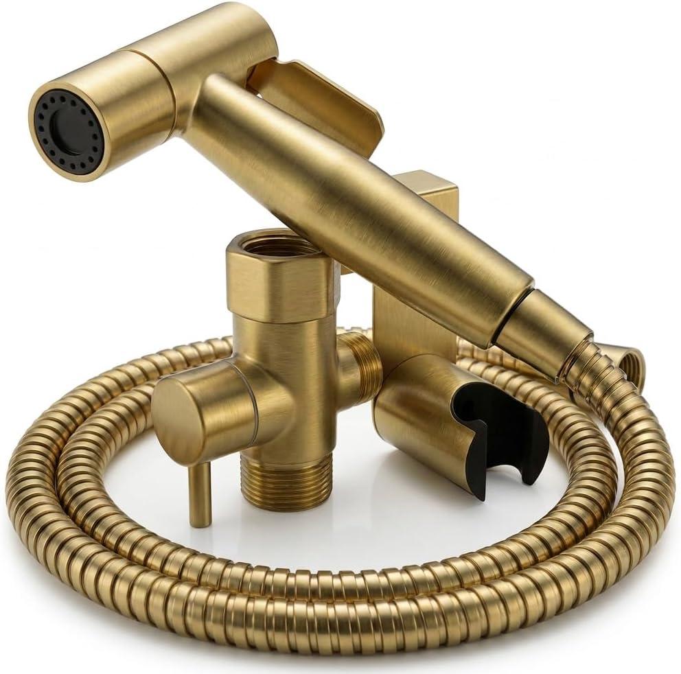 Bidet Sprayer, Toilet Sprayer, Bidet Sprayer for Toilet, Jet Spray for Toilet, Muslim Shower, Ducha para Toilet, Handheld Bidet Sprayer for Toilet (Stain Gold)