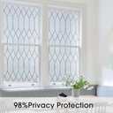 Window Privacy Film, Moroccan Pattern Static Cling, Rain, 35.4" x 118.1"