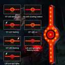 X8 Smart Bike Tail Light USB Rechargeable, 21* LED 300 Lumens Bike Lights for Night Riding, with Turn Signals & Brake Sensing, 9 Modes for Night Riding- Long Lasting Bicycle Lights