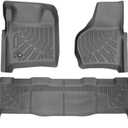 All Weather TPE Floor Mats Compatible with 1997-2007 Ford F250 F350 F450 F550, Heavy Duty Full Coverage Automotive Floor Liners Truck Interior Accessories