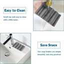 Silicone Soap Dish,Self Draining Soap Holder Perfect for Shower,Bathroom Sink,Kitchen Sink & Travel,Non-Slip Bar Soap Holder Extend Soap Life,Keep Soap Bars Dry & Easy Cleaning Grey-2Pcs