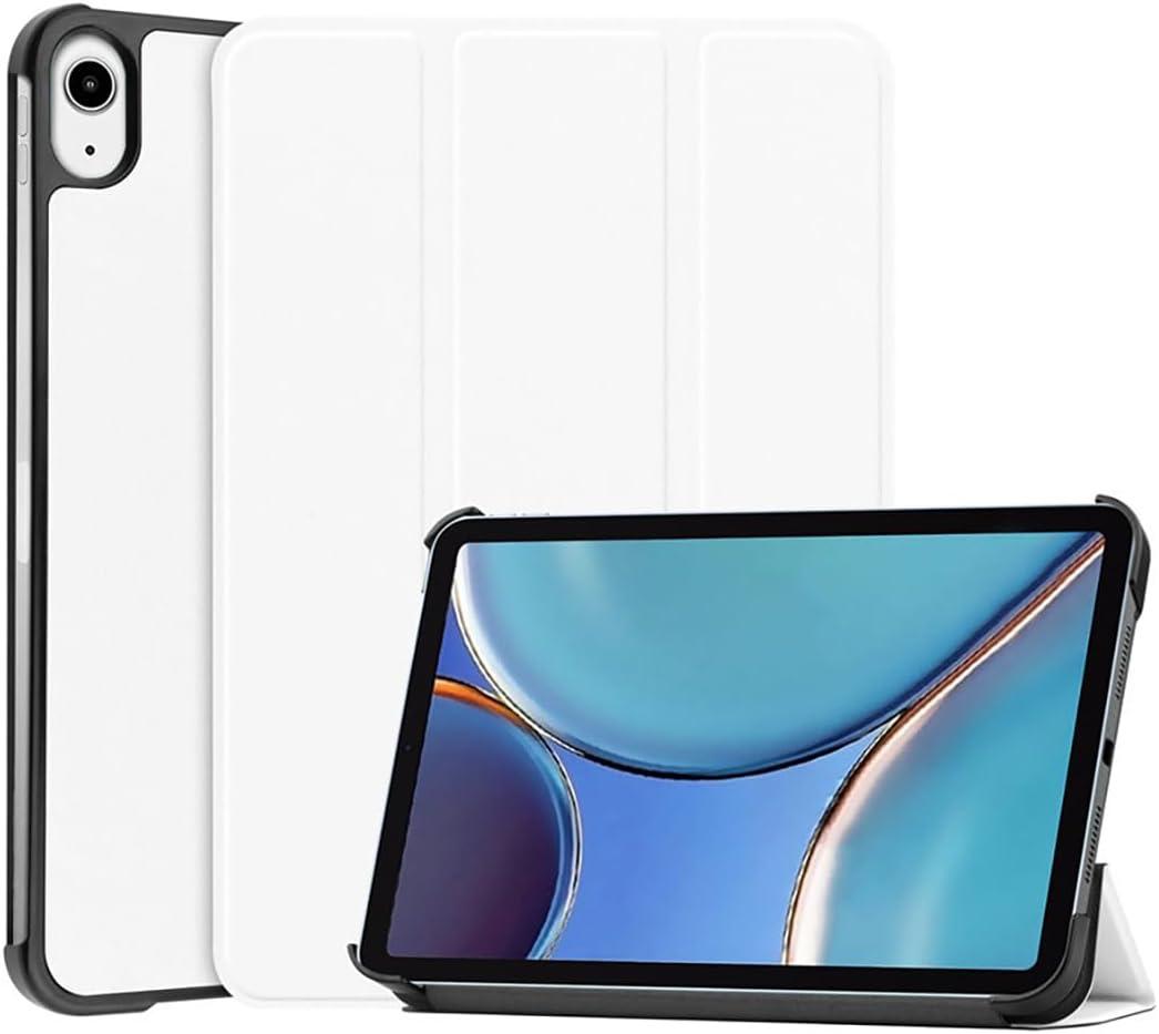Tablet Cover for Apple iPad mini 6th 7th 8.3"(2021 2024 Release),Folio Stand Lightweight Leather Case for Apple iPad mini 6 7 Gen A2567 A2568 A2569 A2993 A2995 A2996 (Hard-White)