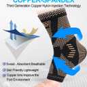 LISEPWU Copper Ankle Brace with Adjustable Compression Bandage, Ankle Support Compression Sleeve for Men & Women, for Foot Pain, Sprained Recovery, Achilles Tendonitis, Sports Protection(Black S)