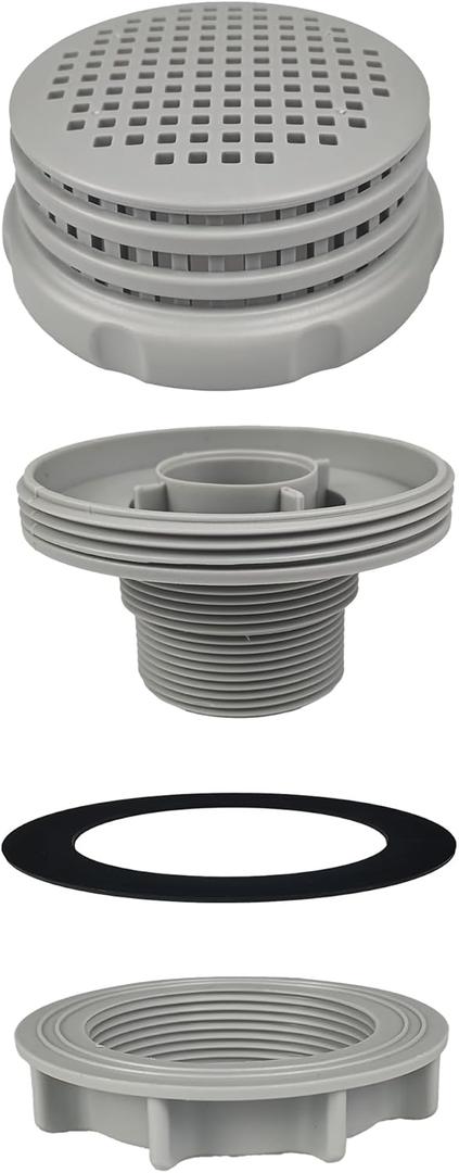 Pool Strainer Connector Kit - Threaded Hose Adapter Replacement for Hayward 10746, 10744, 10255, 10256 Models - Durable Above Ground Pool Filter Fitting with Nut & Washer
