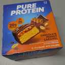 Pure Protein Chocolate Peanut Caramel Protein Bars 20g Protein, 3g Sugar, 190 Calories (12 count) Low Sugar* High Protein Snack - Gluten Free - Perfect for a Healthy Snack Best By 04/30/27