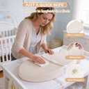 Baby Changing Pad, Waterproof & Wipeable Soft Diaper Changing Mat with PU Cover, Contoured Baby Changing Pad for Dresser & Table, with Non-Slip Safety Belt, Portable & Lightweight,Large Cushioned Foam