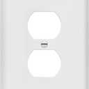 ENERLITES Duplex Receptacle Outlet Wall Plate, Jumbo Outlet Covers, Gloss Finish, Oversized 1-Gang 5.5" x 3.5", Polycarbonate Thermoplastic, 8821O-W, White