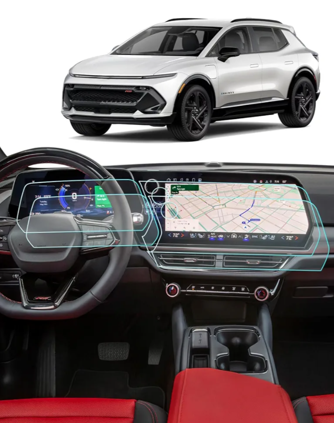 For 2025 Chevrolet Traverse Screen Protector - (4PCS) 2024 2025 Traverse Accessories (LS/LT/Z71/RS/High Country) HD Transparent Protective Nano Film 17.7In Navi+11In Dash Touchscreen Anti-Scratch