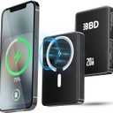 BBD Magnetic Power Bank for iPhone,12000mAh Magsafe Battery Pack with 20w Fast Charging,Slim Magsafe Power Bank USB C in&Out,Wireless Portable Charger for iPhone 16/15/14/13/12 Series 1 Pack