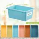 Thyle Plastic Cubby Bins with Labels 11.6 x 7.7 Inch Classroom book bins Stacking Storage Container Organizer Storage Cubbies for Classroom Office(Classic,Morandi Color,24 Pieces)
