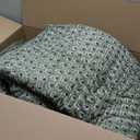 Ridhi Block Print Quilted Basil Green Reversible Throw Blanket 100% Cotton Quilt,Cover for Couch and Bed, Sage Lap Bedding Coverlet, Luxury Oversized Quilted Throw King 96" X 106"