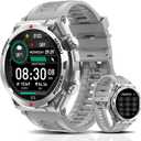 Military Smart Watch, 1.52-Inch Smartwatch with Text and Call, Heart Rate, Blood Oxygen, and Activity Trackers - Compatible with iPhone and Android, for Men and Women (Classic, Gray)
