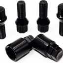 Set of 4 Veritek 14x1.5mm Black Wheel Bolt Locks for Aftermarket Custom Wheels Only Conical Seat 28mm Shank w/ 2 Keys VPE-41820BKN2