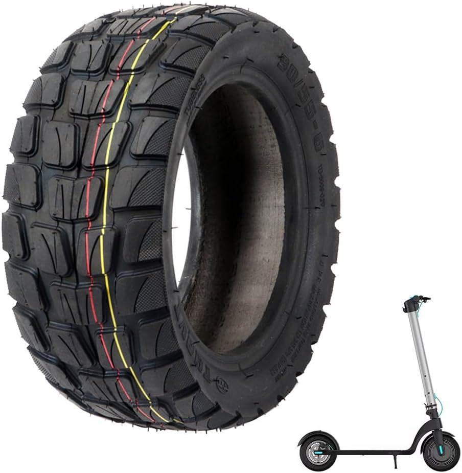 90/55-6 Scooter Tire 10 inch Off Road Tire 10x3.0 Wider & Thicker Rubber Tubeless Tire Motorcycle Electric Scooter Tires Outer Tire Replace for 90/55-6 80/65-6 tyre Wheel Parts