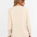 ANRABESS Sweaters for Women 2025 Fall Long Sleeve Crewneck Knit Casual Loose Side Button Basic Pullover Tops Trendy Outfits (XL)