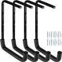 Heavy Duty Garage Storage Hooks, Overhead Garage Storage Rack, 4 Pack Wall Mounted Ladder Hook, Utility Ceiling Hangers & Organizer for Wood,Tools, Bicycle (10 x 14 Inch)