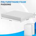 Polyurethane Foam Padding, 2 PCS 16 x 12 x 2 Inch White Soft Cuttable Packing Foam Inserts for Cases, Furniture, Automotive and Packaging