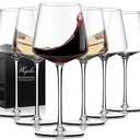Physkoa Wine Glasses Set 6-18oz-LeadFree Wine Glass with Long Stem,Clear Stemmed Wine Glasses【HandBlown Glassware】 Crystal Wine Gifts for Women Birthday Wedding THERE ARE NO 5 GLASSES