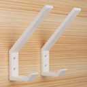 4PCS Helmet Holders Plastic Hanging Hooks Wall Mounted Hangers Hat Glove Bag Shoe Clothes Rack (White-4PC)