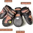 CovertSafe& Dog Boots for Dogs Non-Slip, Waterproof Dog Booties for Outdoor, Dog Shoes for Dogs 4Pcs with Rugged Sole Black-Brown, Size 4: （2.6''x2.1'')(L*W) for 31-40 lbs
