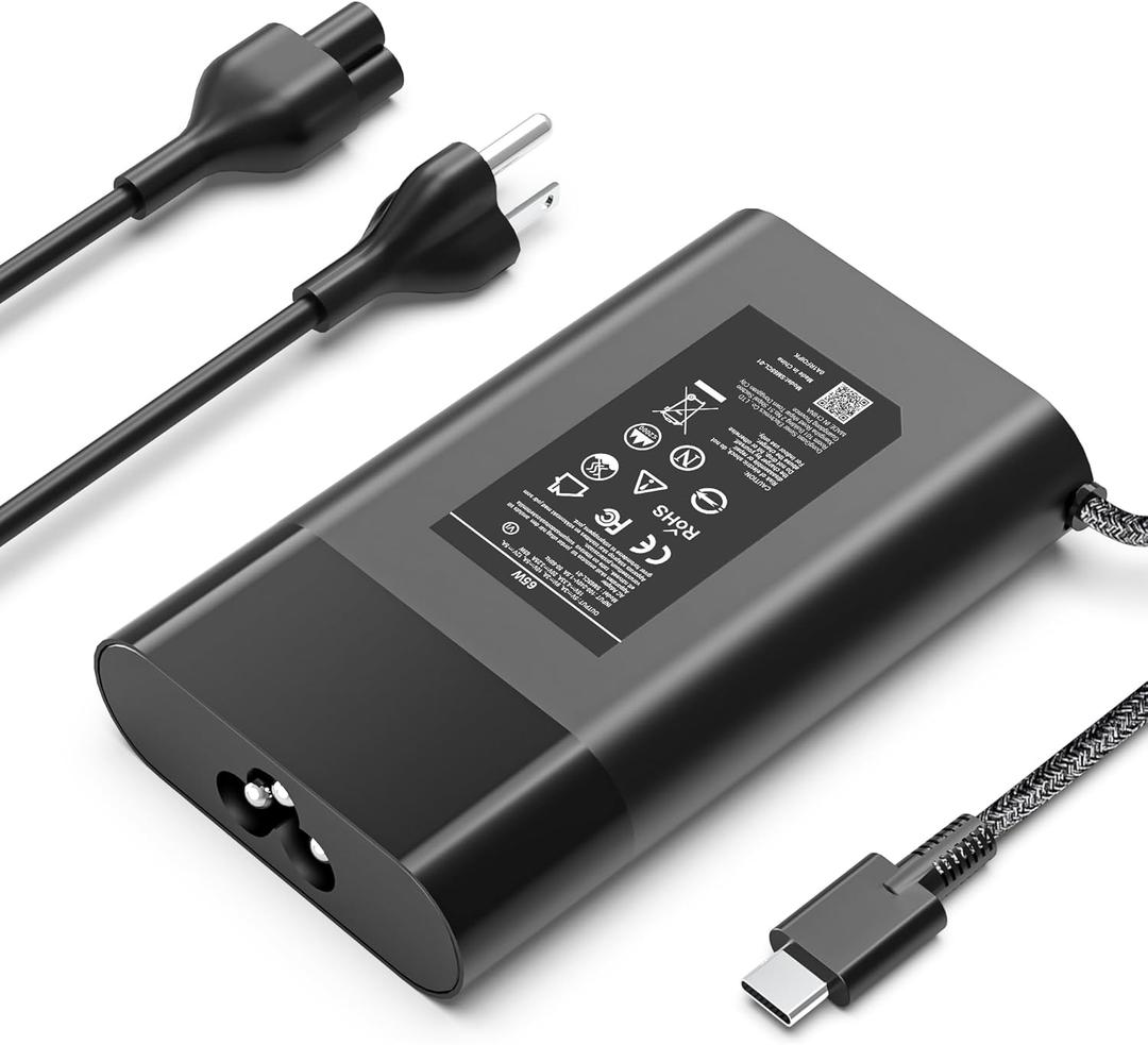 New Slim 65W USB C Laptop Charger Replacement for HP Laptop Charger Elitebook x360 Pavilion Spectre Chromebook Envy Elite x2 Computer Travel Type C Braided Cable Power Cord Ac Adapter