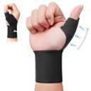 Kenspeed Carpal Tunnel Wrist Brace With Thumb Support [Pain & Fatigue Relief] Adjustable Thumb Wrist Compression Sleeve Thumb Brace For Carpal Tunnel, Arthritis, Tendonitis, Tfcc (M, BlackRight)