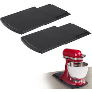 Kitchen Appliance Sliding Tray, Slider for Coffee Pot, Coffee Maker, Toaster, KitchenAid Mixer, Blenders and Air Fryer, Couter top with Rolling Wheels (2 Pack)