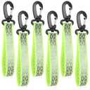 Ajcotahm 6 Pcs Reflective Straps, Glow in the Dark Safety Keychain Reflective Backpack Tags Night Reflector Pendants for Backpack Clothes Dog Collar Cycling Walking Running Climbing Camping (Green)