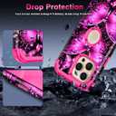 Hekodonk for iPhone 16 Pro Max Case,Glow in The Dark Three Layer Heavy Duty Shockproof Protection Hard Plastic+Soft Silicone Full Body Drop Protective Case for Apple iPhone 16 Pro Max,Golden Pink