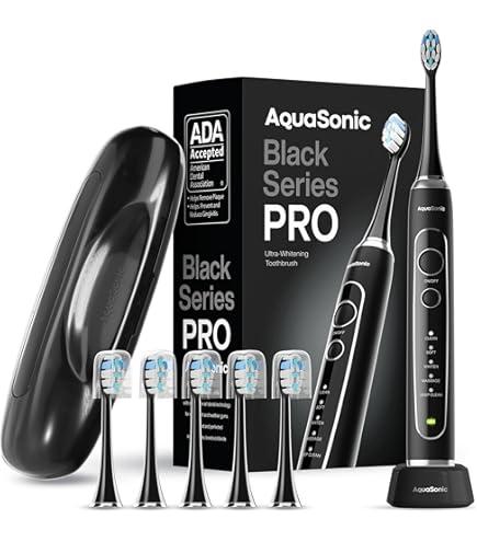 Electric Toothbrush, Electric Toothbrush for Adults with 8 Brush Heads,6 Cleaning Modes, Ipx7 Water Proofing 2024 Newly Electric Toothbrush #Sales Today, Black 