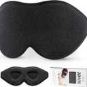 LitBear Sleep Mask for Side Sleeper Women Men, Eye Mask for Sleeping Light Blocking, 3D Contoured Cup Sleeping Mask, Soft Breathable Sleep Eye Mask with Adjustable Elastic Strap for Travel
