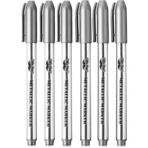 Mr. Pen- Metallic Paint Markers, 6 Pack, Silver Paint Marker, Silver Markers Permanent Metallic