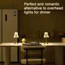 HEQET Cordless Table Lamps for Home,Table,Dining Room, Gold Rechargeable Lamps, USB Charge 12'' Tall LED Brass Portable Outdoor Indoor Table Lamp with Built-in Dimmer (Pack2 Gold Flower Lamp)