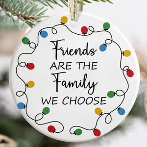 2 x Friendship Ornaments - Christmas Ornaments for Best Friends - Bestie Gifts, Presents for Christmas - Friends are The Family