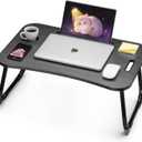 Ruxury Folding Lap Desk Bed Desk Laptop Table Tray, Breakfast Serving Tray, Portable & Lightweight Mini Table for Sofa Couch Floor - Black