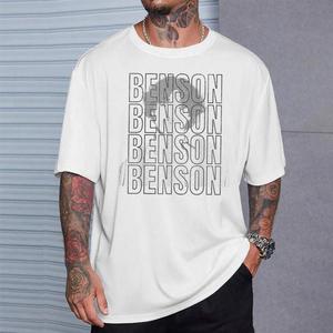 Benson First Name T With Glasses Personalized Vintage Tee T-Shirt, White, Large 