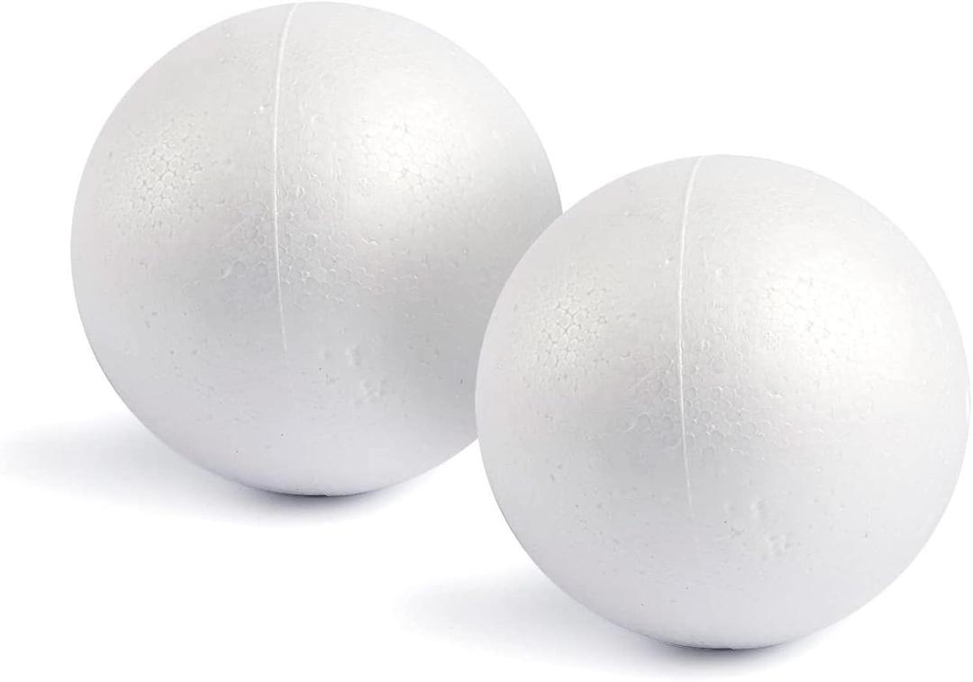 Juvale Styrofoam Balls - 6-Inch, White, Pack of 2 - Smooth Foam Spheres for Crafts & Painting - Foam Craft Balls & DIY Project Supplies
